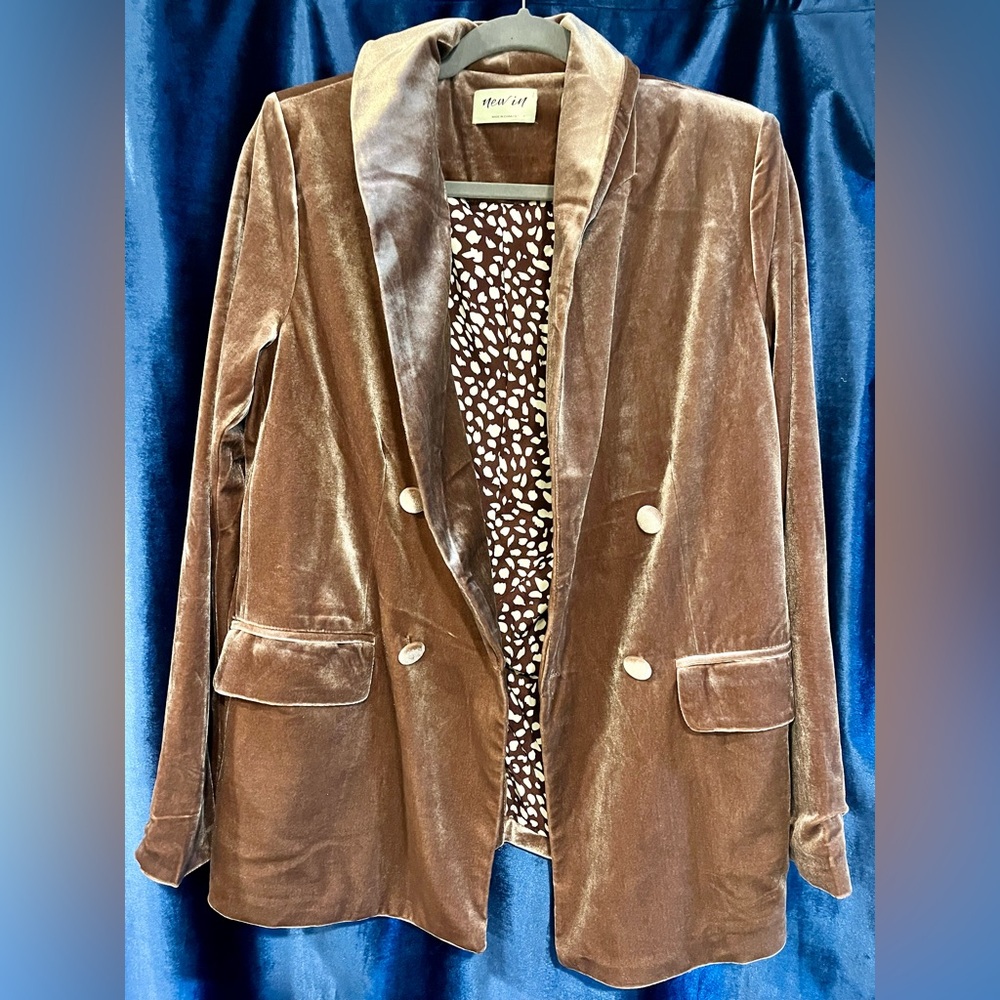Rose Gold Velvet Blazer